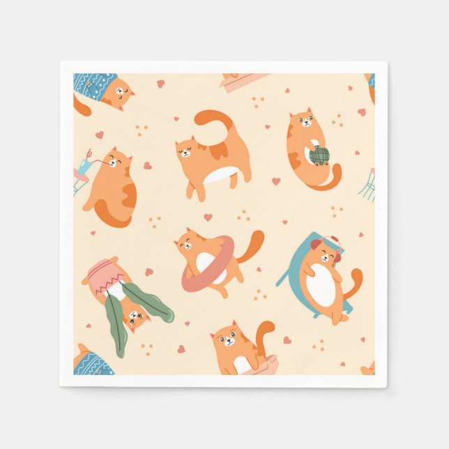 Cat pattern napkin (Front)