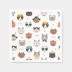 Cat pattern napkin