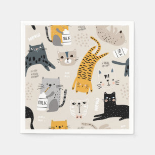 Cat pattern napkin