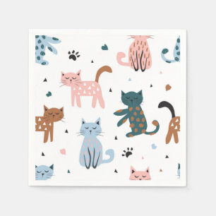 Cat pattern napkin
