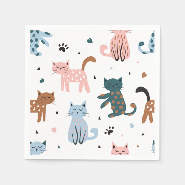 Cat pattern napkin (Front)