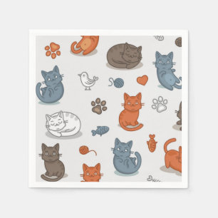 Cat pattern napkin