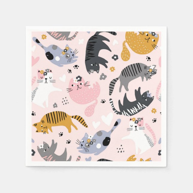 Cat pattern napkin (Front)