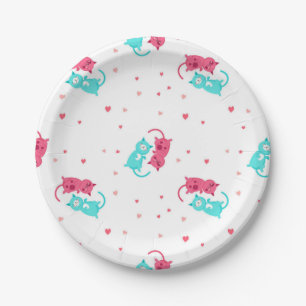 Cat pattern paper plate