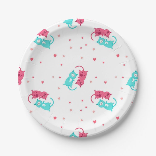 Cat pattern paper plate (Front)