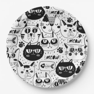 Cat Pattern Paper Plate