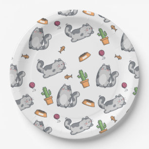 Cat Pattern Paper Plate