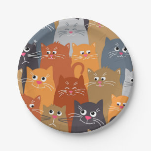 Cat pattern paper plate