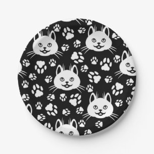 Cat pattern paper plate