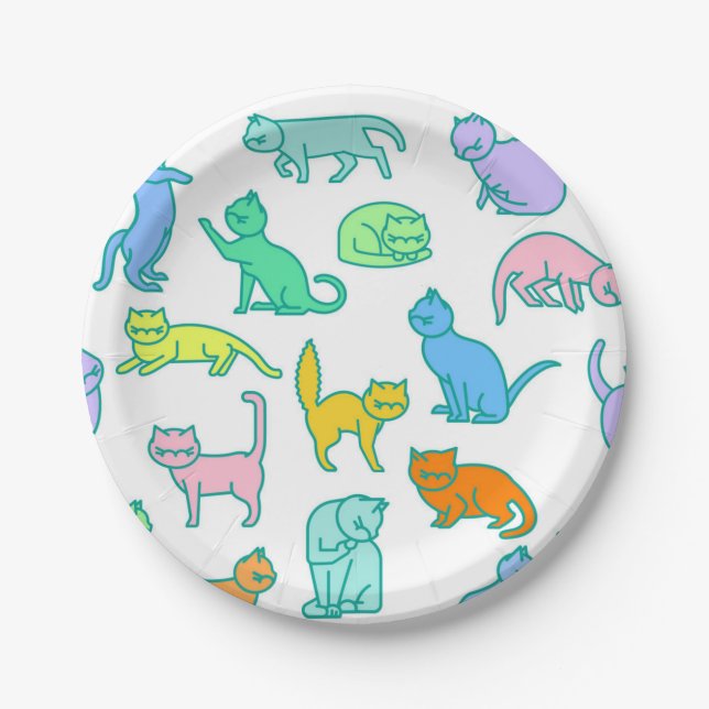 Cat pattern paper plate (Front)