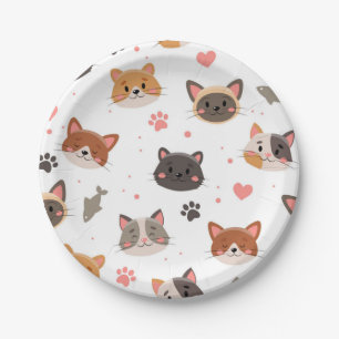 Cat pattern paper plate