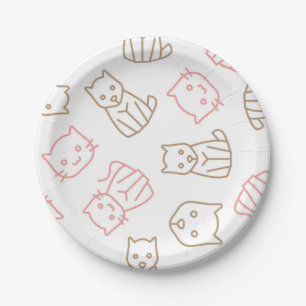Cat pattern paper plate