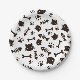 Cat pattern paper plate