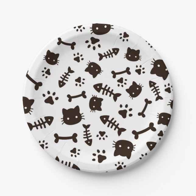 Cat pattern paper plate (Front)