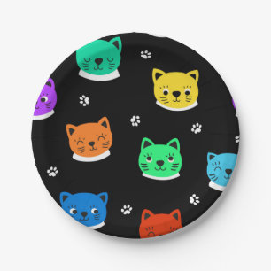 Cat pattern paper plate