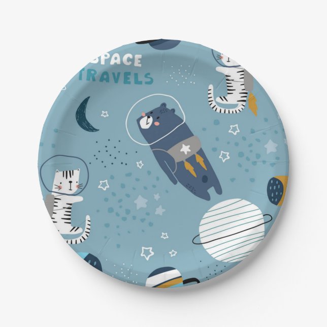 Cat pattern paper plate (Front)