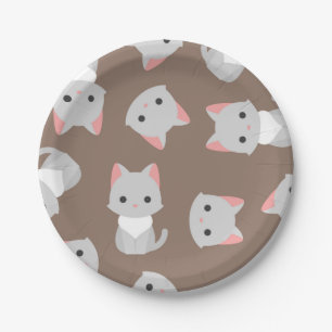 Cat pattern paper plate