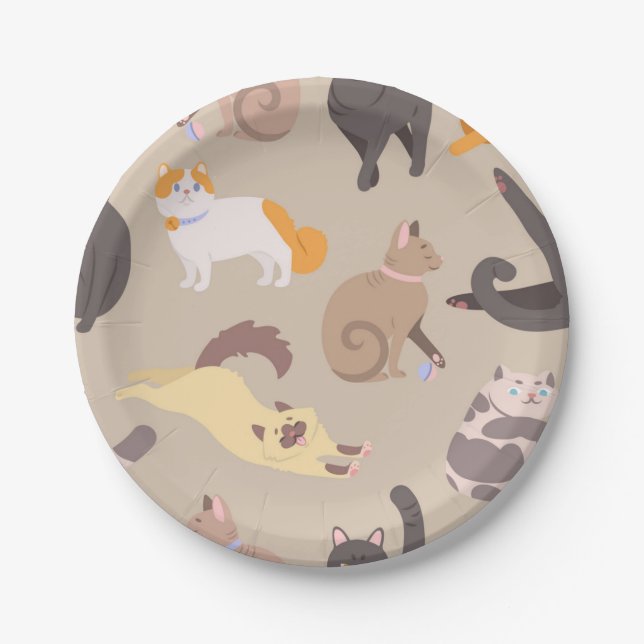 Cat pattern paper plate (Front)