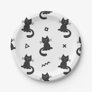 Cat pattern paper plate