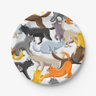 Cat pattern paper plate