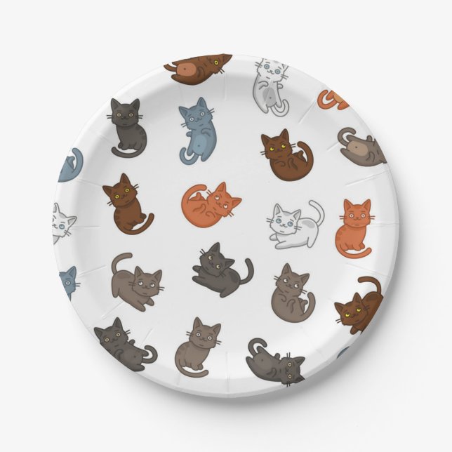 Cat pattern paper plate (Front)