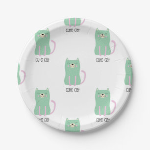 Cat pattern paper plate