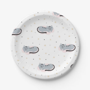 Cat pattern paper plate