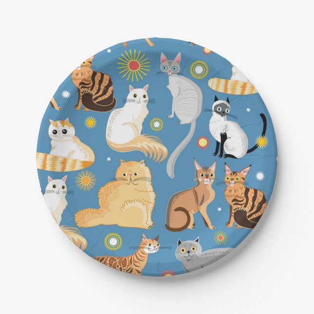 Cat pattern paper plate (Front)