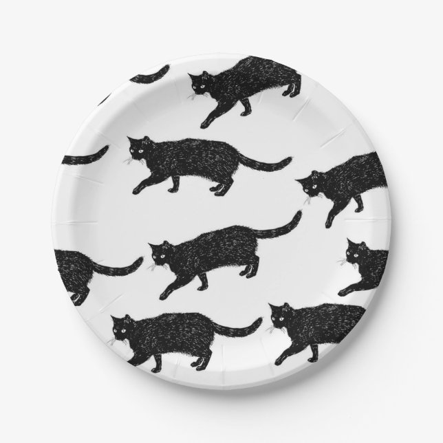 Cat pattern paper plate (Front)
