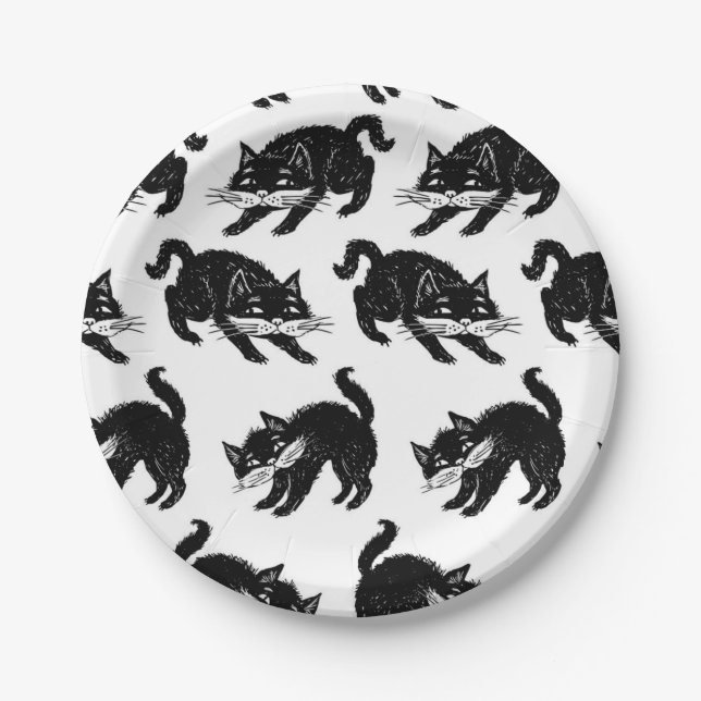 Cat pattern paper plate (Front)
