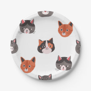 Cat pattern paper plate