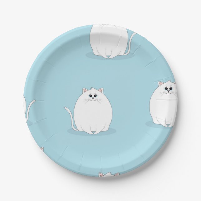 Cat pattern paper plate (Front)