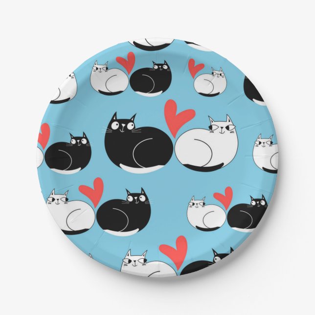 Cat pattern paper plate (Front)