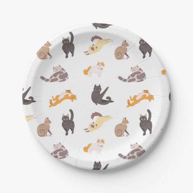 Cat pattern paper plate (Front)