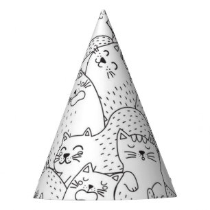 Cat pattern party hat