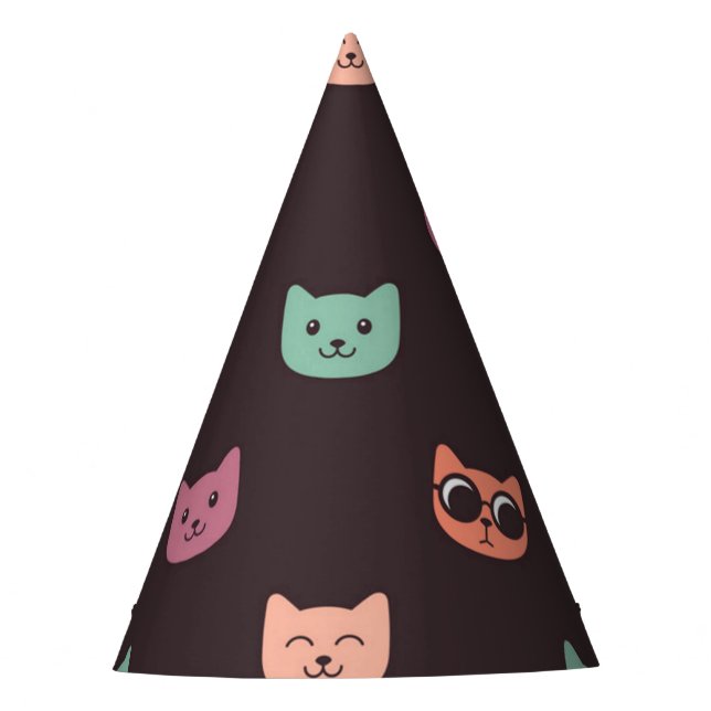 Cat pattern party hat (Front)
