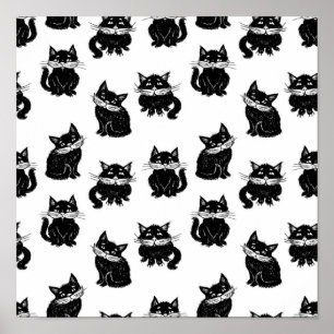 Cat pattern poster