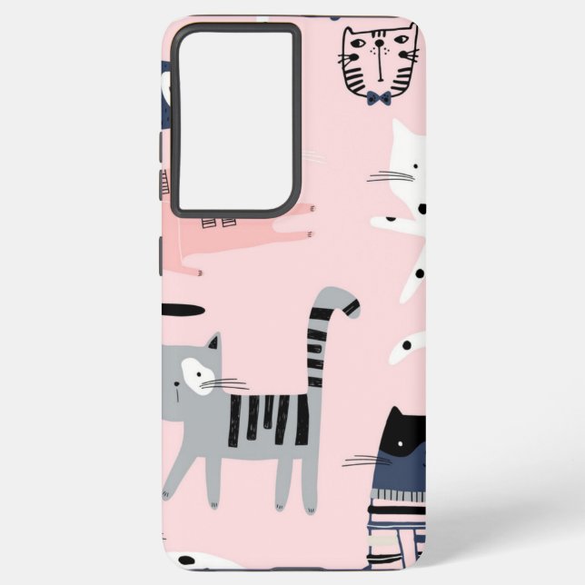 Cat pattern samsung galaxy s21 ultra case (Back)