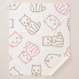 Cat pattern sherpa blanket