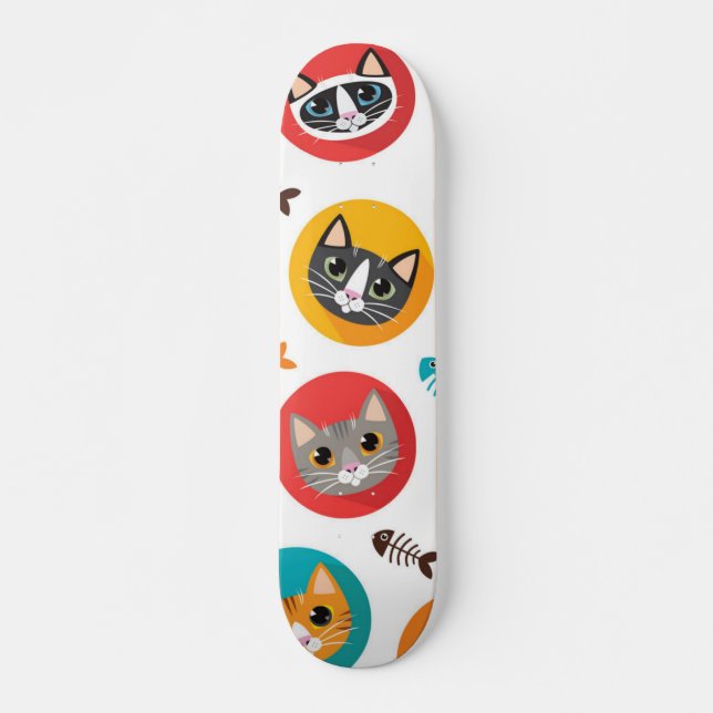 Cat pattern skateboard (Front)