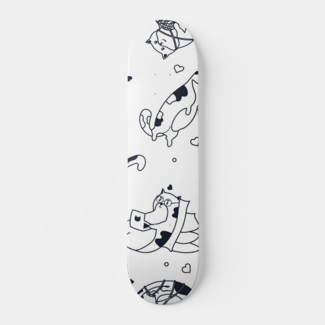 Cat pattern skateboard (Front)