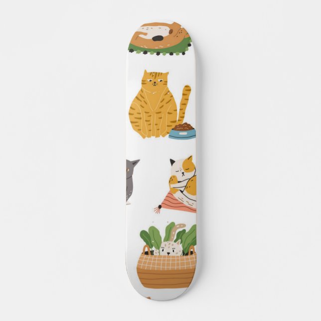 Cat pattern skateboard (Front)