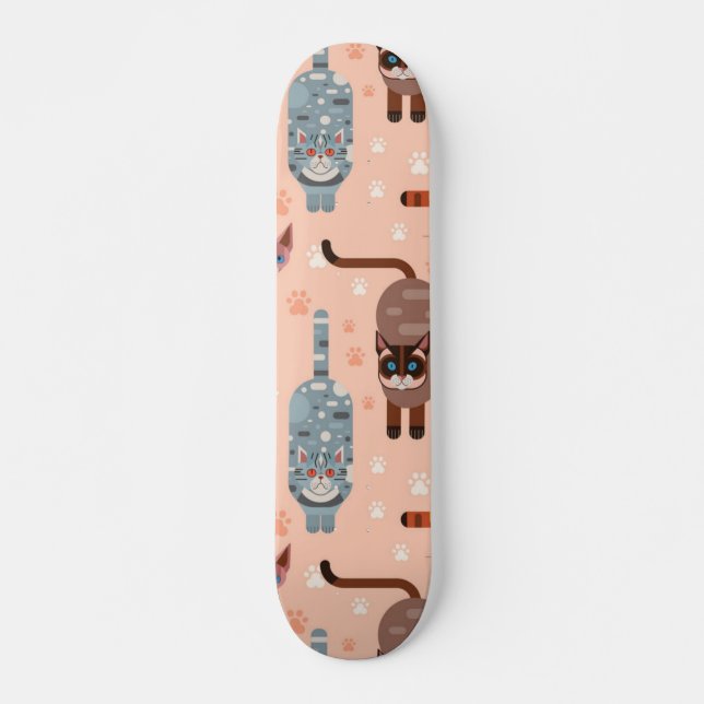 Cat pattern skateboard (Front)