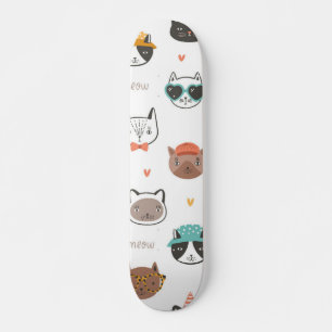 Cat pattern skateboard