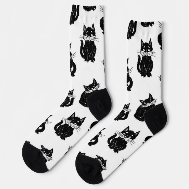 Cat pattern socks (Left)