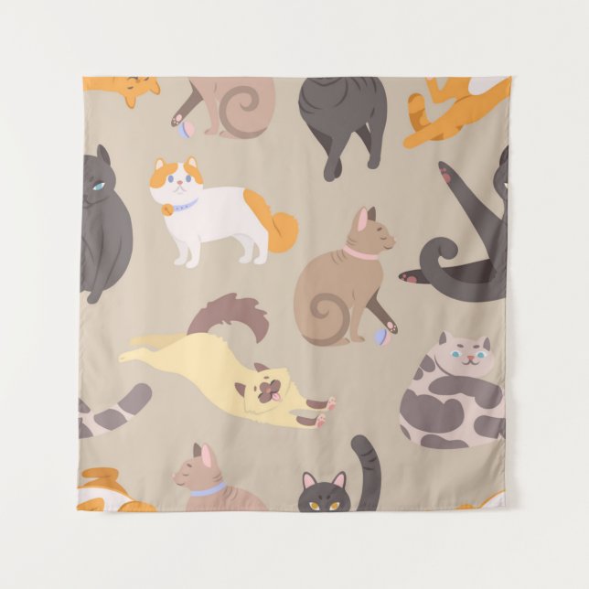 Cat pattern tapestry (Front)