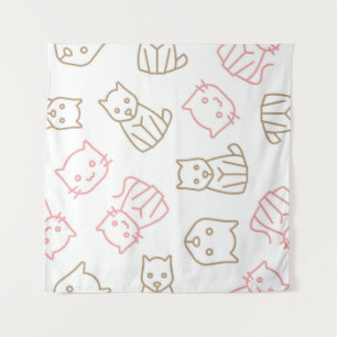 Cat pattern tapestry