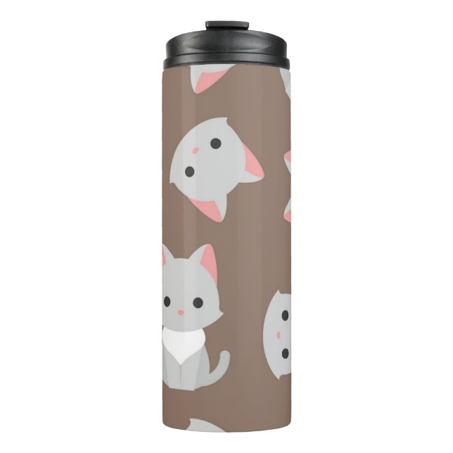 Cat pattern thermal tumbler (Front)