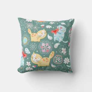 Cat pattern throw pillow
