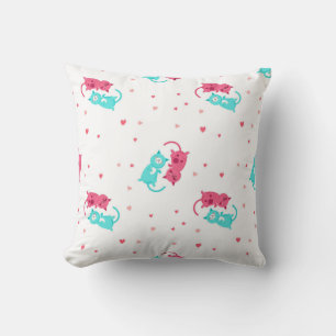 Cat pattern throw pillow
